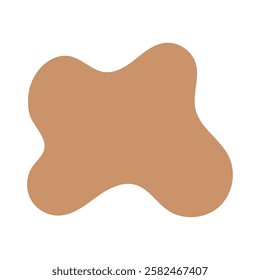 Modern fluid abstract shape with boho aesthetic and neutral tones