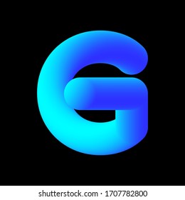 Modern fluid alphabet font, 3D Gradient Letter G