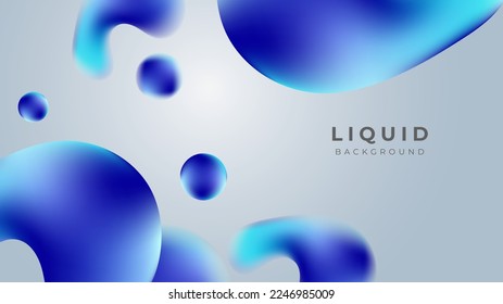 Modern fluid background with abstract gradient 3d wavy blue shapes element texture. Vector illustration