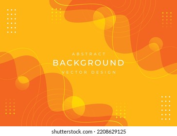Diseño de fondo de fluido moderno con formas de curva en color naranja