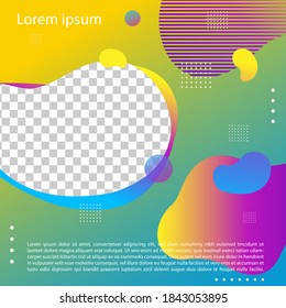 Modern fluid background template with gradient liquid for promotional. For social media post, stories, story, internet web banner, flyer, poster and brochure.