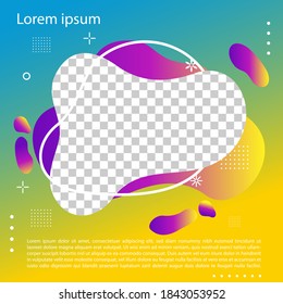 Modern fluid background template with gradient liquid for promotional. For social media post, stories, story, internet web banner, flyer, poster and brochure.