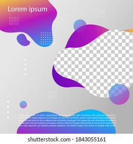 Modern fluid background template with gradient liquid for promotional. For social media post, stories, story, internet web banner, flyer, poster and brochure.