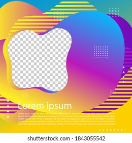 Modern fluid background template with gradient liquid for promotional. For social media post, stories, story, internet web banner, flyer, poster and brochure.