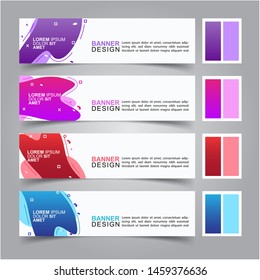 Modern fluid banners set. Vector abstract design banner web template.