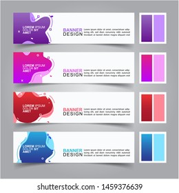 Modern fluid banners set. Vector abstract design banner web template.