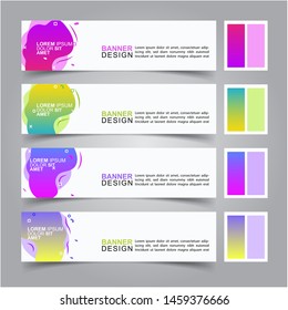 Modern fluid banners set. Vector abstract design banner web template.