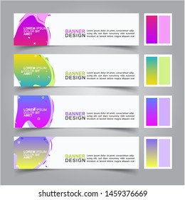 Modern fluid banners set. Vector abstract design banner web template.
