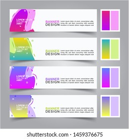 Modern fluid banners set. Vector abstract design banner web template.