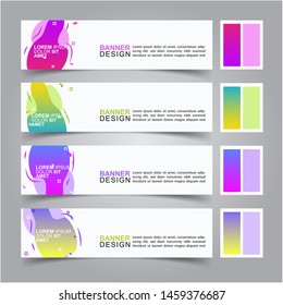 Modern fluid banners set. Vector abstract design banner web template.