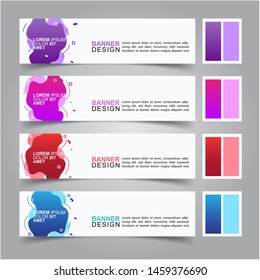 Modern fluid banners set. Vector abstract design banner web template.