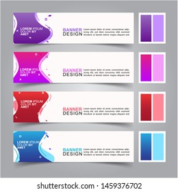 Modern fluid banners set. Vector abstract design banner web template.