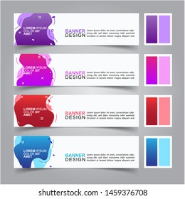 Modern fluid banners set. Vector abstract design banner web template.