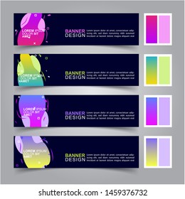 Modern fluid banners set. Vector abstract design banner web template.
