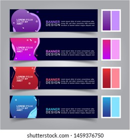 Modern fluid banners set. Vector abstract design banner web template.