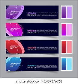 Modern fluid banners set. Vector abstract design banner web template.