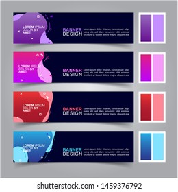 Modern fluid banners set. Vector abstract design banner web template.