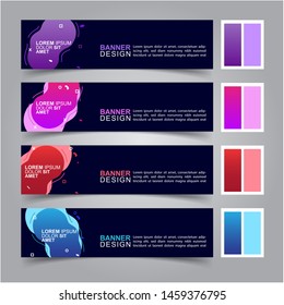 Modern fluid banners set. Vector abstract design banner web template.