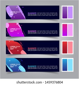 Modern fluid banners set. Vector abstract design banner web template.