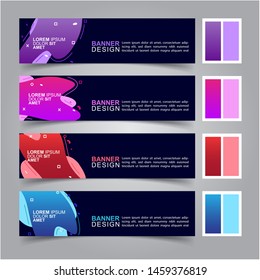Modern fluid banners set. Vector abstract design banner web template.