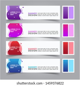 Modern fluid banners set. Vector abstract design banner web template.