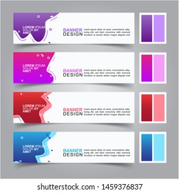 Modern fluid banners set. Vector abstract design banner web template.