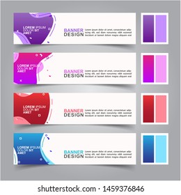 Modern fluid banners set. Vector abstract design banner web template.