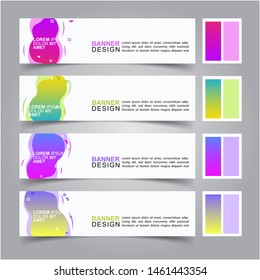 Modern fluid banners set. Vector abstract design banner web template.
