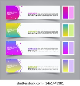 Modern fluid banners set. Vector abstract design banner web template.