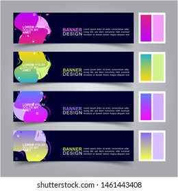 Modern fluid banners set. Vector abstract design banner web template.
