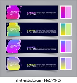 Modern fluid banners set. Vector abstract design banner web template.