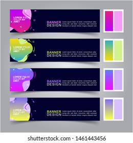 Modern fluid banners set. Vector abstract design banner web template.