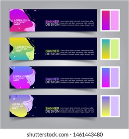 Modern fluid banners set. Vector abstract design banner web template.