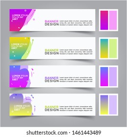 Modern fluid banners set. Vector abstract design banner web template.