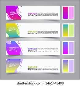 Modern fluid banners set. Vector abstract design banner web template.