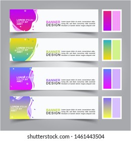 Modern fluid banners set. Vector abstract design banner web template.