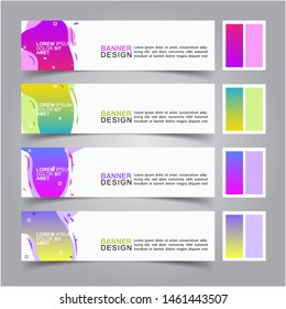 Modern fluid banners set. Vector abstract design banner web template.