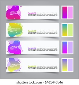 Modern fluid banners set. Vector abstract design banner web template.