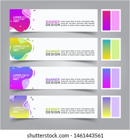 Modern fluid banners set. Vector abstract design banner web template.