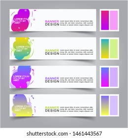 Modern fluid banners set. Vector abstract design banner web template.