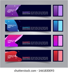 Modern fluid banners set. Vector abstract design banner web template.