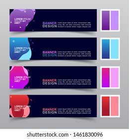 Modern fluid banners set. Vector abstract design banner web template.