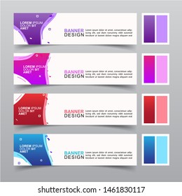 Modern fluid banners set. Vector abstract design banner web template.