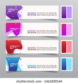 Modern fluid banners set. Vector abstract design banner web template.