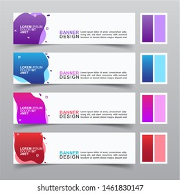 Modern fluid banners set. Vector abstract design banner web template.