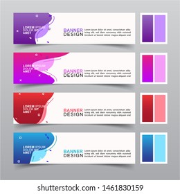 Modern fluid banners set. Vector abstract design banner web template.