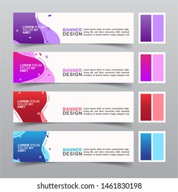 Modern fluid banners set. Vector abstract design banner web template.
