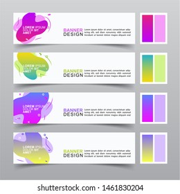 Modern fluid banners set. Vector abstract design banner web template.