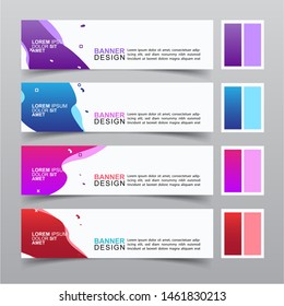 Modern fluid banners set. Vector abstract design banner web template.