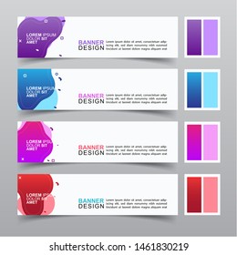 Modern fluid banners set. Vector abstract design banner web template.